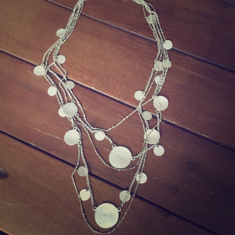 Anthropologie silver coin necklace